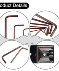 8pcs Mini Hex Key Wrench Set For Phone And Watch Repair 0.7 To 4mm High Hardness Alloy Steel L Shape Allen Keys In Brown Color Super Handy Kit in case