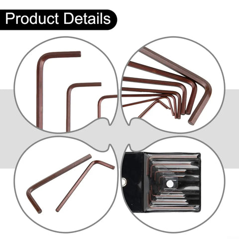 8pcs Mini Hex Key Wrench Set For Phone And Watch Repair 0.7 To 4mm High Hardness Alloy Steel L Shape Allen Keys In Brown Color Super Handy Kit in case