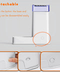 Close-up of the Two Pack Automatic Pet Feeder And Gravity Water Dispenser For Cats And Dogs, showing detachable base and button.