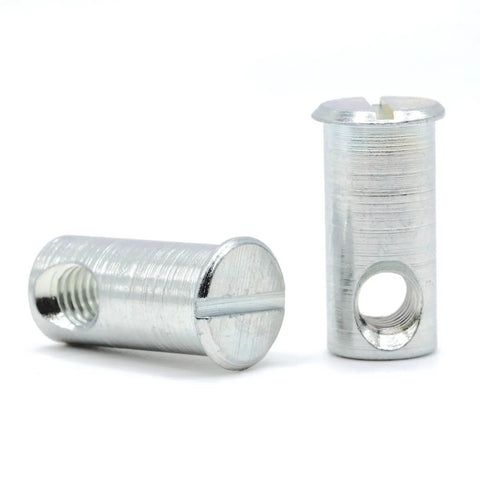 Rock Solid Replacement Flanged Cross Dowel Assembly Nuts Compatible With Ikea Part 121114 For Sniglar Myllra Cribs, zinc coated, M6 size.