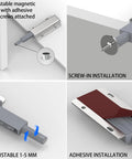 Push To Open Cabinet Latch Set 12 Pack Magnetic Touch Latches installation methods showing screw-in and adhesive options.