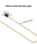 Epic 300mm Silicone COB LED Strip Light Kit for 3D Printer with PCB board labeled dimensions
