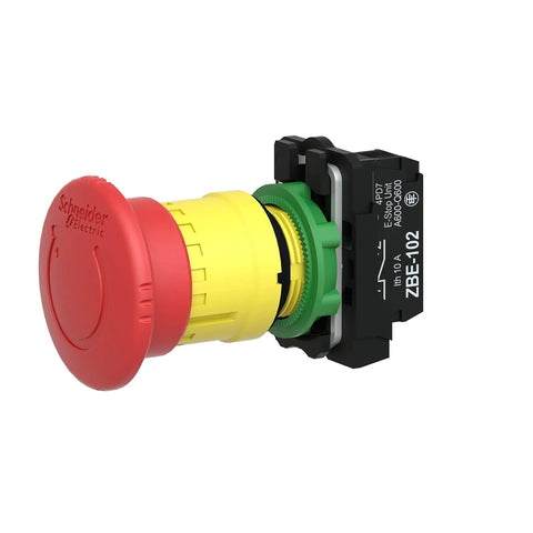 Red 22mm Emergency Stop Push Button Plastic Maintained Push Turn To Release Panel Mount Heavy Duty Safety Switch IP66