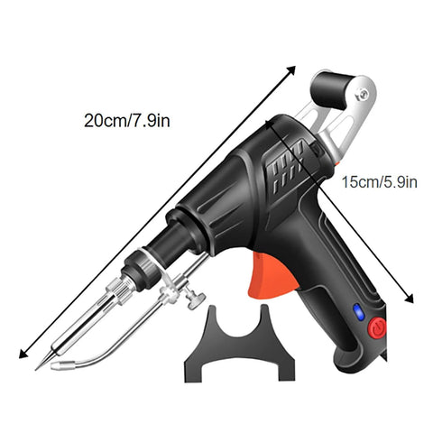 Black 60W soldering gun from Internally Heated 8 Piece Welding Tool Set With 60W Soldering Iron And Soldering Gun Ceramic Heating
