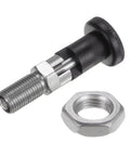 Rock Solid Stainless Steel Push Fit Ball Nose Spring Plunger M10x1 Thread with a hex nut, suitable for secure mounting in shops.