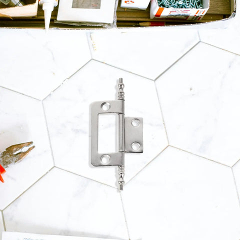 16 Piece Nickel Plated Flush Cabinet Hinges Hidden 2 Inch Door Hinges