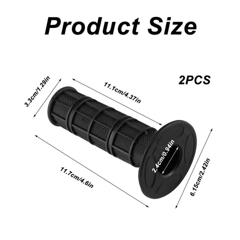 2 Pcs Universal Seven Eighths Inch Motorcycle Grips Soft Rubber Hand Grips for ATV dirt bike with non-slip checkered texture