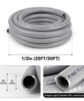 Coiled Half Inch Flexible Liquid Tight Conduit Kit 50 Foot With Five Straight And Three 90 Degree Connectors Non Metallic PVC Electrical Conduit