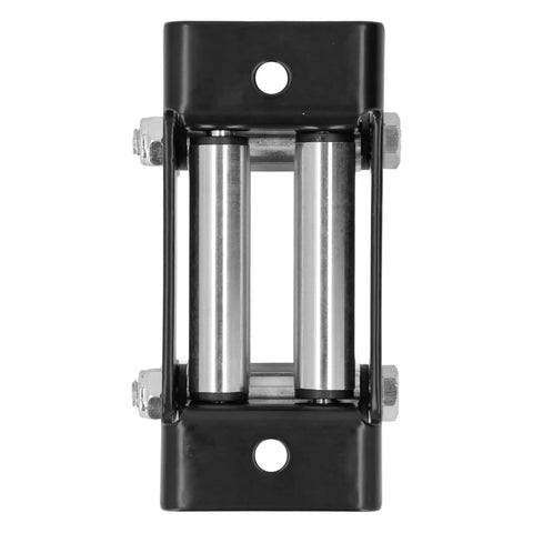 Four Way Winch Fairlead Cable Guide With Beefy High Strength Steel Rollers 4500Lb Capacity For Electric Winches Off Road Recovery Utility Trucks And Trailers, front view