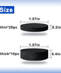 30 Pack Self Adhesive Headboard Stoppers And Bed Bumpers Crafted From Premium High Density Eva Foam to Ditch Nighttime Shaking - Size and thickness details.
