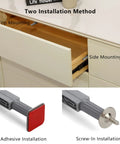 Premium Push To Open Magnetic Latch with adhesive and screw-in installation methods for kitchen drawers.