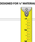 Measurement ruler highlighting 1/8 inch thickness for 36 Inch Black Aquarium And Terrarium Lid Hinge One Pack Replacement.