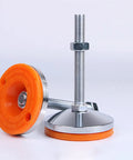 Hardcore Adjustable Furniture Leveler Legs With Thick Rubber Mounts For Workbench And Pool Table Zero Hassle Screw Install Shocks Vibration And Saves Your Floors Two Pack, featuring heavy-duty steel base and rubber mounts.