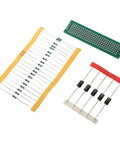 DIY Electronics Component Kit With 1818 Pieces Including Resistors, Capacitors, LEDs, Diodes, Transistors, Potentiometers, And PCB Board