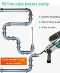 Portable Electric Wire Threading Machine With Powerful 48V Lithium Battery routing wires through a 90-degree pipe bend.