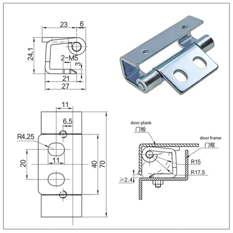 Top Shelf Heavy Duty Iron Industrial Toolbox Cabinet Hinge Rock Solid Steel Latch Gate Lock Automation Equipment Control Door Hardware Clamp 1 Pc Locked Down detailed dimensions and design blueprint