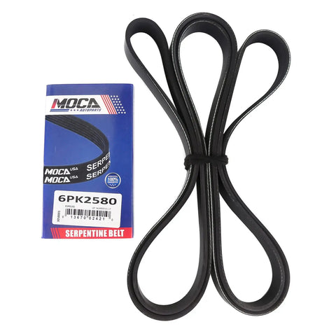 Serpentine Belt Component Kit For 2.4L Engines Fits Dodge Journey 2009-2017 Jeep Compass 2008-2017 Patriot 2008-2016 Chrysler 200 2011-2014 Sebring 2007-2010, black belt with box