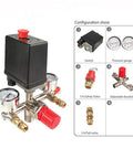 Heavy Duty Air Compressor Pressure Switch Regulator Valve 90 To 120 PSI Range With 125 PSI Max 0 To 180 PSI Gauge Auto Cutoff