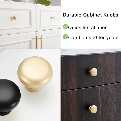 Gold Cabinet Knobs Set 12 Pack Round Drawer Pulls With Screws For Kitchen Cabinets Bedroom Furniture Cupboards Desks And Dressers Durable Hardware Upgrade Easy Install With Modern Gold Finish Upgrade Your Look, 28 mm aluminum knob