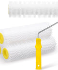 5 Piece Set 9 Inch Latex Floor Self Leveling Spiked Roller for Screed Flooring Bubble Removal Brush Visible with Yellow Handle