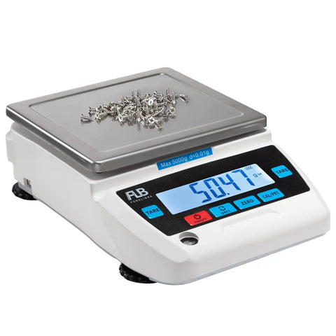 Ultra Accurate Lab Scale 5000g With 0.01g Increments Pro Grade Digital Precision Balance For Jewelry Kitchen And Science Labs, shown with screws on display