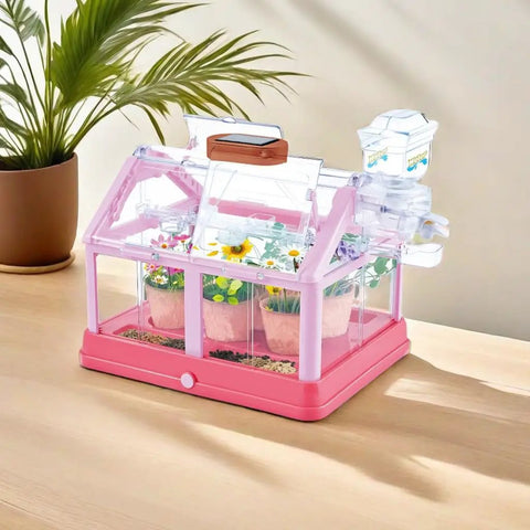 Kid Friendly Plant Growing Kit Greenhouse Set For Diy Terrarium Science, Indoor Gardening Toy With Solar Powered Panel