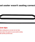 Front view: black foam gasket set for GERYON vacuum sealer E2900/E2901; 2-piece upper and lower seals