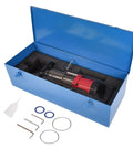 Heavy Duty 1500W Electric Hydraulic Rebar Bender For Steel Rods Up To 1 Inch #8 And 25mm in a metal storage box with accessories.