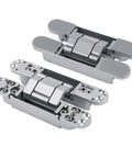 Hidden Door Hinges 6 Inch Heavy Duty Concealed Zinc Alloy 180 Degree Swing 3 Way Adjustable Butt Hinge For Secret Doors Low Profile Stealth Design Invisible Door Hardware Silver 2 Pack