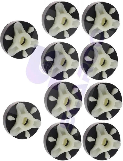Rock Solid Ten Pack Washing Machine Motor Coupling Replacement Part For Major Appliances durable heavy-duty couplings stacked in a row.