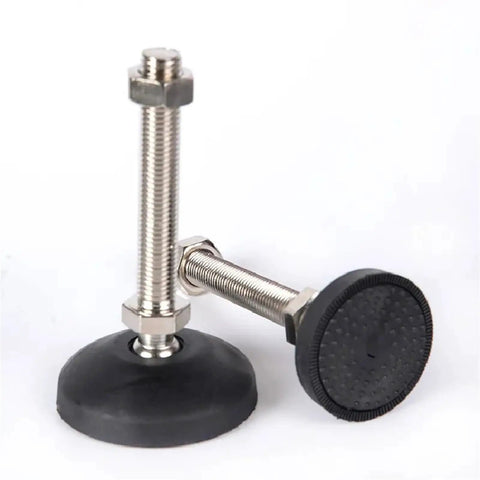 Adjustable Leveling Feet For Furniture, Stainless Steel And Nylon Support Legs, Non Skid Pads, Easy Height Adjustment, Quick No Tool Setup, Heavy Duty Stability For Tables, Desks, Sofas, Cabinets, And More, Multiple Size Options black foot close-up