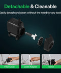 VIVOSUN 1050 GPH black submersible fountain pump, disassembled view showing motor, tubing adapter, and filter cover