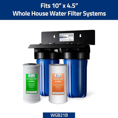 Whole house water filtration system with Pro-Grade 5-Micron PP Sediment Filter For Whole House Water Filtration System, 4.5x10 Inch, white filter cartridges