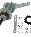 Heavy Duty Stainless Steel Bicycle Coaster Brake Rear Hub With 32 Spoke Holes For Fixed Gear Or MTB Builds, showing hub and components.