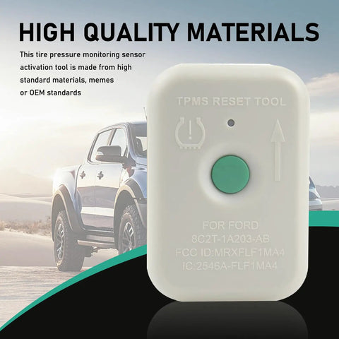 TPMS Tire Pressure Reset Tool For Automotive Diagnostics And Programming Training Tool, Fault Diagnosis Resetter For Ford Lincoln Mazda Models, 180 Degree Or 90 Degree Nozzle Operation, OEM Part 8C2T-1A203-AB, Portable White
