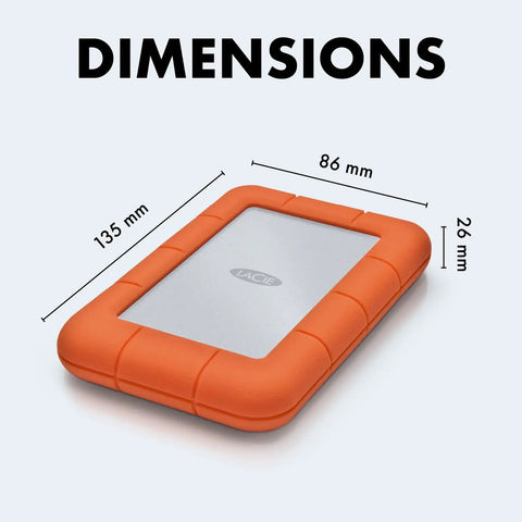 Rugged Mini 4TB 2.5 Inch Portable External Hard Drive For PC Mac iPad iPhone With Password Protection, dimensions 135x86x26 mm