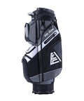Side view of TLock Golf Cart Bag With 14 Way Top Organizer And Quiet Rattle Free Design Big Storage Pockets Rain Cover Durable Handles Grey Premium Cart Bag For Men