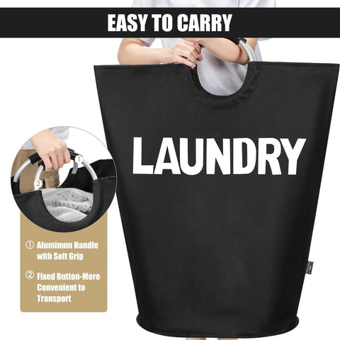 160L XXL Collapsible Laundry Basket With Aluminum Handle And Soft Grip Waterproof 600D Oxford Double Layer Laundry Bag Foldable Hamper