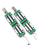Flawless Smooth As Butter Heavy Duty Hgr15 Linear Guide Rail Pair Plus Hgh15ca Precision Slide Block Kit, showing slide blocks and rails.
