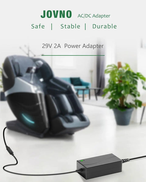 Recliner Power Cord Replacement 2 Pin AC DC Switching Power Supply For Electric Recliners 29V Easy Install No Fuss Plug And Play, black 29V 2A adapter