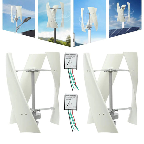 Vertical Wind Turbine Generator 24V 100W with 3 nylon blades and controllers, aluminum copper stainless steel build