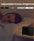 Projection Alarm Clock For Bedroom Ceiling With Indoor Outdoor Temperature And Humidity Weather Station on nightstand