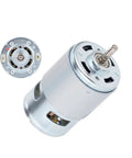 12V To 24V 150W/288W Double Ball Bearing Spindle Motor 12000 RPM For CNC Routers, silver metal design, side and top view