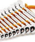 12-Piece 12-Point Ratcheting Metric Wrench Set With Off-Corner Loading, 5-Degree Quick Turn, Thin Head, metal build displayed in case