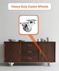 Heavy Duty 2 Inch Double Wheel Casters With Roller Brake 4 Pack Smooth Rolling Swivel Caster Wheels on furniture