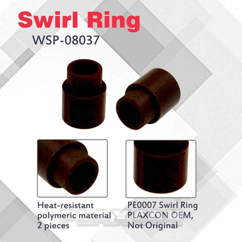 PE0007 swirl ring WSP-08037 showing heat-resistant polymeric material, 2 pieces