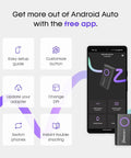 Wireless Android Auto Adapter That Converts Factory Wired To Wireless, Bluetooth And WiFi Auto Connect app features screen.