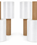 Top Shelf 4 Pack Stretch Wrap Rolls 5 Inches Wide 1000 Feet Long 80 Gauge Clear Cling Plastic Film with extended core handle.