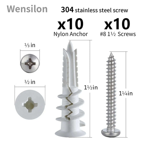 Self Drilling Drywall Anchors Assortment Kit For Concrete And Sheetrock 182 Pcs Heavy Duty Wall Anchors Includes 304 Stainless Steel Screw