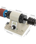Heavy Duty 350W Electric Leather Edge Polisher with adjustable speed, 20cm long, 15.8cm wide, ideal for crafting wallets and wood.